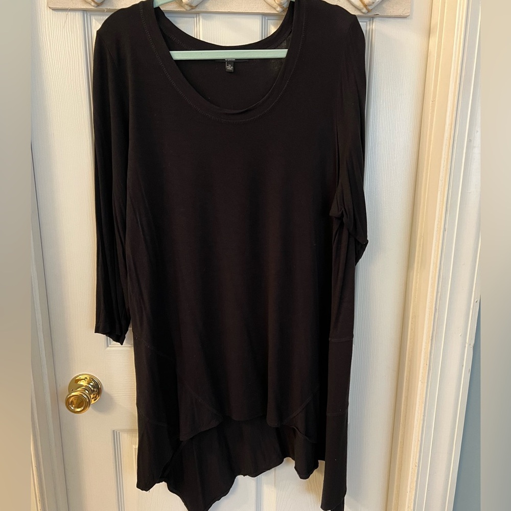 Cable & Gauge Black Handkerchief Tunic Top Sz 1X